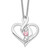 Survivor Collection 10K White Gold Rhodium-plated Clear and Pink Swarovski Topaz Heather with 2in ext Necklace