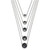 Stainless Steel Polished Multistrand Grey Glass with  2in ext. Necklace