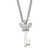 Stainless Steel Polished Cubic Zirconia Butterfly Key with 2 inch ext Necklace