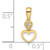 14K Gold  Madi K CZ Hearts Dangle Pendant