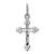 14K Gold  White Gold Polished D/C Small Budded Cross Charm