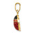 14K Gold  Enameled Ladybug Charm