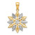 10K Gold  w/Rhodium Snowflake Charm