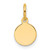 14K Gold  Plain .018 Gauge Circular Engravable Disc Charm