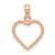 14K Gold  Rose Gold 3D Polished Rope Heart Pendant