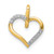 10K Gold  Diamond Heart Pendant