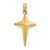 14K Gold  2-D Polished Triangle Tipped Cross Charm