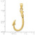 10K Gold  3D Fish Hook Pendant