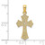 14K Gold  Textured Cut-Out Center Cross Charm