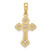 14K Gold  Polished Passion Cross W/Lace Center Pendant