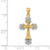 14K Gold  and Rhodium D/C Cross Pendant