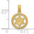 14K Gold  Engraved Star Of David In Circle Charm