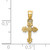 14K Gold  Tiny Budded Cross Charm