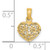 14K Gold  3-D Diamond-cut Mini Puffed Heart Charm