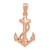 14K Gold  Rose Gold Anchor Pendant