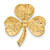 14K Gold  Shamrock Chain Slide