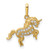 14K Gold  Rearing Unicorn CZ Pendant