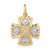 14K Gold  w/Rhodium Hearts and D/C Maltese Cross Charm