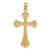 14K Gold  Diamond-Cut Rhodium Budded Cross Pendant