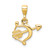 14K Gold  Gold Polished Bow and Arrow Pendant