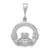 14K Gold  White Gold Claddagh Charm