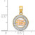 14K Gold  Two-tone w/White Rhodium CZ 15 Pendant