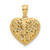 14K Gold  Two-tone Polished Diamond-cut Reversible Heart Pendant