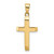 14K Gold  Polished Tapered Ends Hollow Cross Pendant