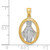 14K Gold  White Rhodium Polished Miraculous Medal Pendant