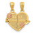 14K Gold  Two-tone BEST FRIENDS Break Apart Heart Pendant