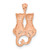 14K Gold  Rose Gold Polished and Textured Sitting Cats Pendant