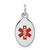 14K Gold  White Gold Red Enamel Medical Jewelry Pendant