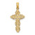 14K Gold  Stick Cross w/ Lace Trim Charm