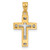 14K Gold  Two-tone Polished and Diamond-cut Cross Pendant