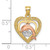 14K Gold  Two-tone w/White Rhodium Dolphin In Heart Charm