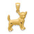 14K Gold  Diamond-cut Chihuahua Pendant