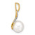 14K Gold  7-8mm Freshwater Cultured Pearl and Diamond Pendant