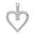 14K Gold  White Gold AA .03ct. Diamond Heart Pendant