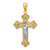 14K Gold  Two-Tone w/Rhodium Inri Budded Crucifix