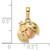 14K Gold  w/White and Rose Rhodium Diamond-cut Ladybug Pendant