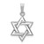 14K Gold  White Polished Star of David Pendant