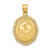 14K Gold  Solid Satin Polished Pisces Zodiac Oval Pendant