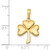 14K Gold  Polished Solid Shamrock Pendant