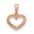 14K Gold  Rose Gold .03ct. Diamond Heart Pendant