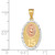 14K Gold  Two-tone w/White Rhodium Lady Guadalupe 15 Pendant