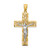 14K Gold  Two-Tone Satin Polished D/C Crucifix W/Vines Pendant