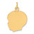 14K Gold  Solid Polished Boys Head Charm