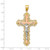 14K Gold  Tri-color Diamond-cut Crucifix Pendant