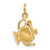 14K Gold  3-D Tea Pot Lid Opens Charm