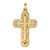 14K Gold  Polished and Textured Hollow Scroll Design Double Cross Pendant